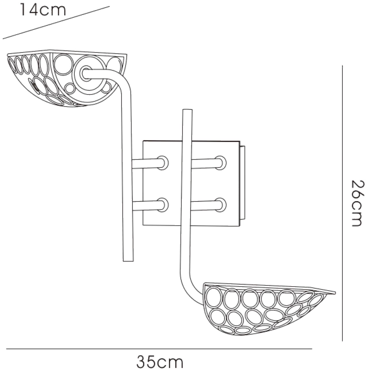 Ashton Crystal Wall Lights Diyas Armed Wall Lights